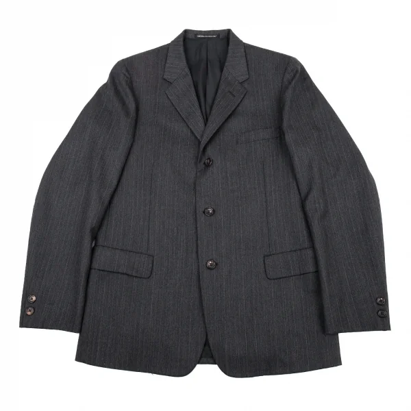 ヨウジヤマモトコスチュームドオム Yohji Yamamoto COSTUME D'HOMME ウールストライプBセットアップスーツ グレー3 K-89641_002