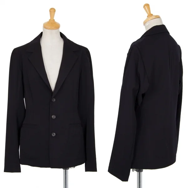 ワイズY’s ウールギャバダーツウエストシェイプデザインジャケット 濃紺2 K-89647_001