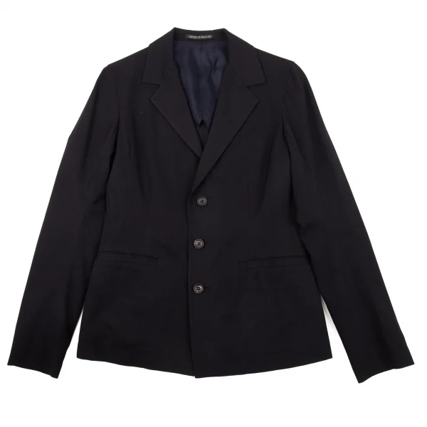 ワイズY’s ウールギャバダーツウエストシェイプデザインジャケット 濃紺2 K-89647_002
