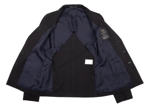 ワイズY’s ウールギャバダーツウエストシェイプデザインジャケット 濃紺2 K-89647_009