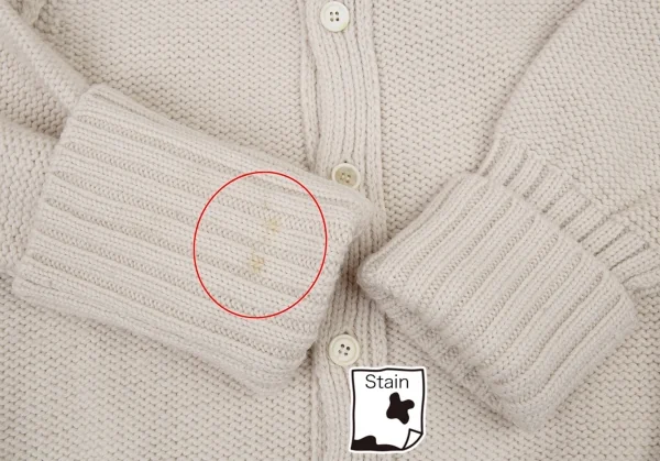 ワイズY’s ウールリブ切替ロングニットジャケット アイボリー3 K-89651_010