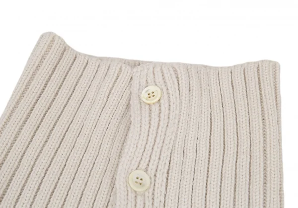 ワイズY’s ウールリブ切替ロングニットジャケット アイボリー3 K-89651_006
