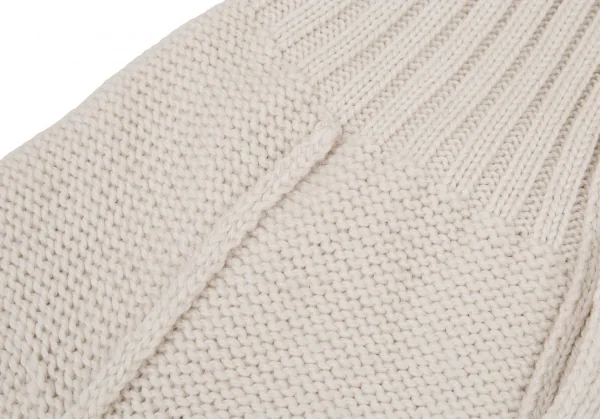 ワイズY’s ウールリブ切替ロングニットジャケット アイボリー3 K-89651_007