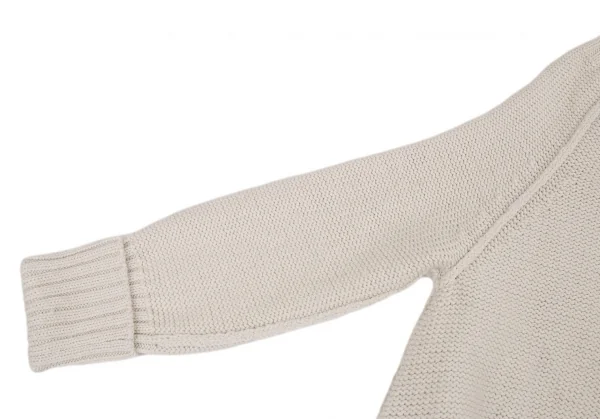 ワイズY’s ウールリブ切替ロングニットジャケット アイボリー3 K-89651_008