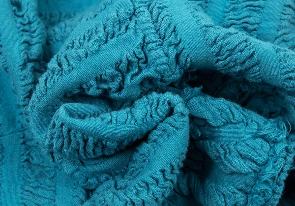 イッセイミヤケ ミーISSEY MIYAKE me シャーリングボーダーノースリーブ 水色M位 K-89679_011