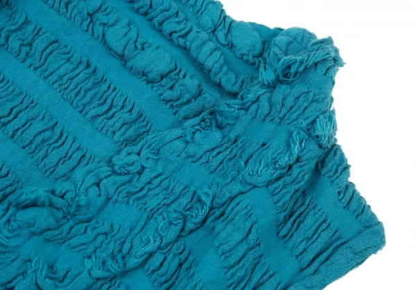 イッセイミヤケ ミーISSEY MIYAKE me シャーリングボーダーノースリーブ 水色M位 K-89679_004