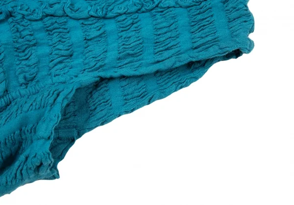 イッセイミヤケ ミーISSEY MIYAKE me シャーリングボーダーノースリーブ 水色M位 K-89679_005