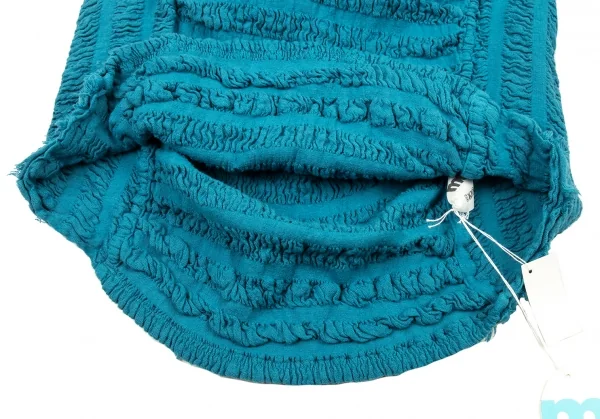 イッセイミヤケ ミーISSEY MIYAKE me シャーリングボーダーノースリーブ 水色M位 K-89679_008