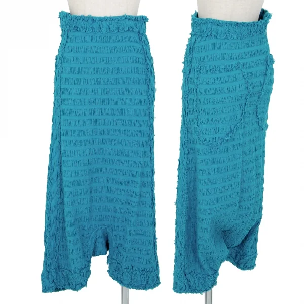 イッセイミヤケ ミーISSEY MIYAKE me シャーリングボーダーペンギンサルエルパンツ 水色M位 K-89680_001