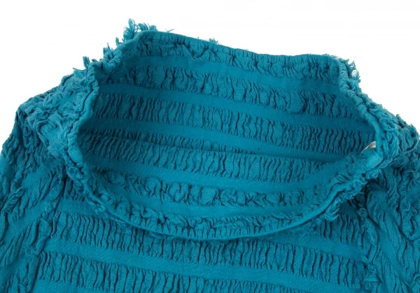 イッセイミヤケ ミーISSEY MIYAKE me シャーリングボーダーペンギンサルエルパンツ 水色M位 K-89680_005