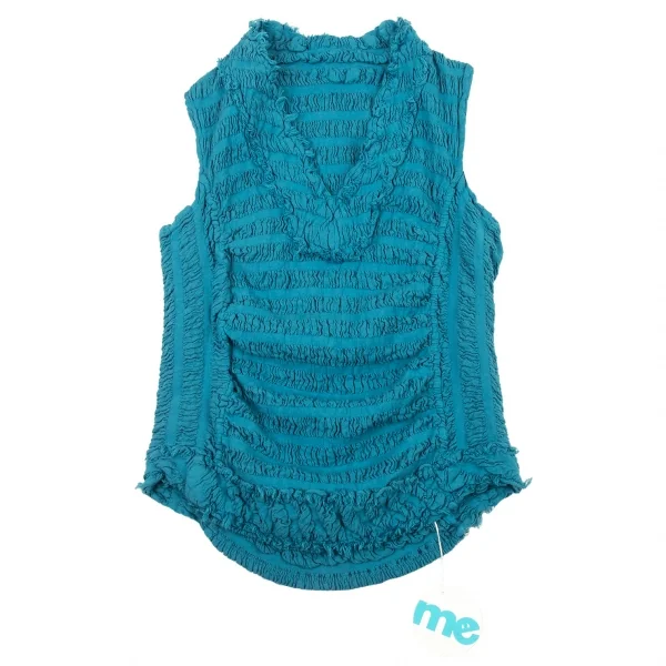 イッセイミヤケ ミーISSEY MIYAKE me シャーリングボーダーセットアップスーツ 水色M位 K-89681_003