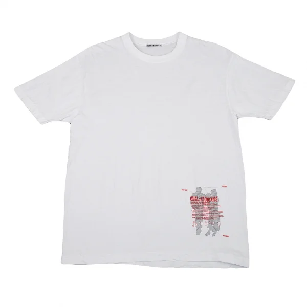イッセイミヤケISSEY MIYAKE シワ加工グラフィックプリントTシャツ 白L位 K-89696_001