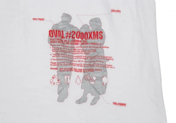 イッセイミヤケISSEY MIYAKE シワ加工グラフィックプリントTシャツ 白L位 K-89696_007