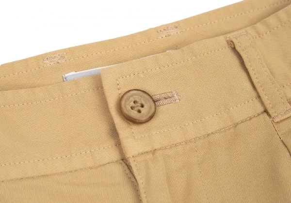 イッセイミヤケISSEY MIYAKE コットンツータック裾ボタンパンツ ベージュ3 K-89717_003