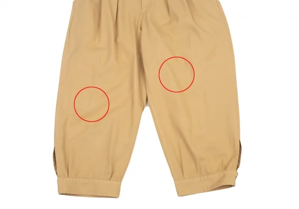 イッセイミヤケISSEY MIYAKE コットンツータック裾ボタンパンツ ベージュ3 K-89717_006