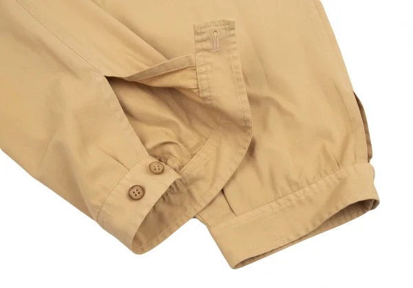 イッセイミヤケISSEY MIYAKE コットンツータック裾ボタンパンツ ベージュ3 K-89717_009