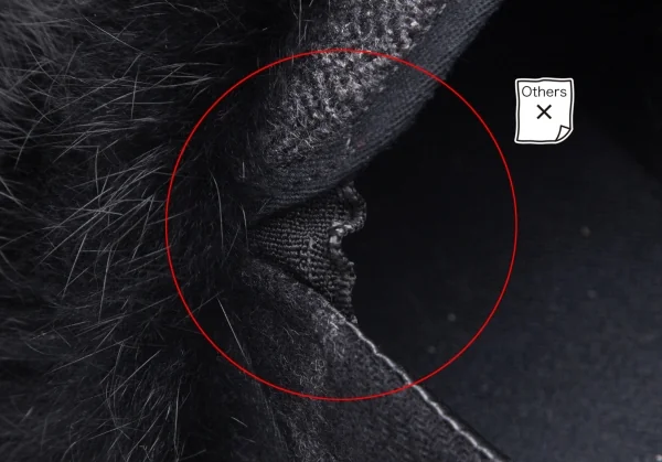 ゴムgomme プラットフォームシャークソールファー装飾ツィードスリッポン 黒24位 K-89729_011