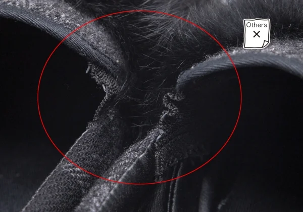 ゴムgomme プラットフォームシャークソールファー装飾ツィードスリッポン 黒24位 K-89729_012