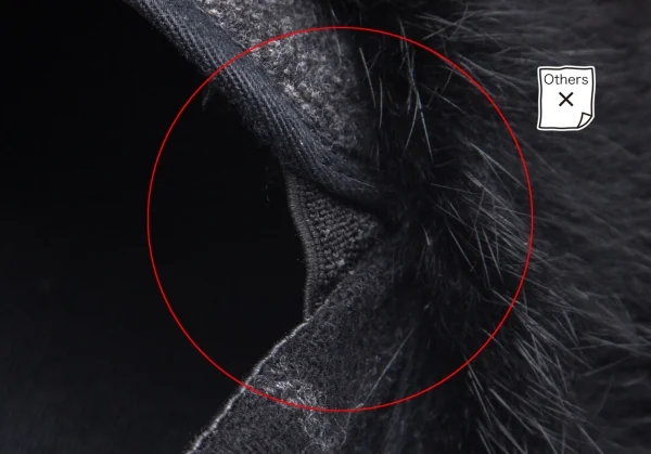 ゴムgomme プラットフォームシャークソールファー装飾ツィードスリッポン 黒24位 K-89729_013