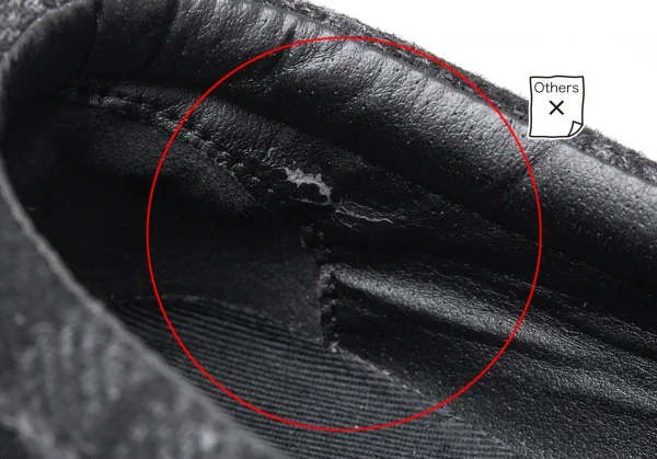 ゴムgomme プラットフォームシャークソールファー装飾ツィードスリッポン 黒24位 K-89729_015