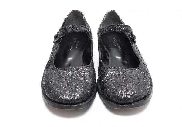 トリココムデギャルソンtricot COMME des GARCONS グリッターメリージェーンシューズ 黒23.5 K-89733_002