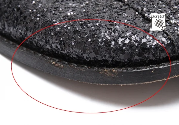 トリココムデギャルソンtricot COMME des GARCONS グリッターメリージェーンシューズ 黒23.5 K-89733_004