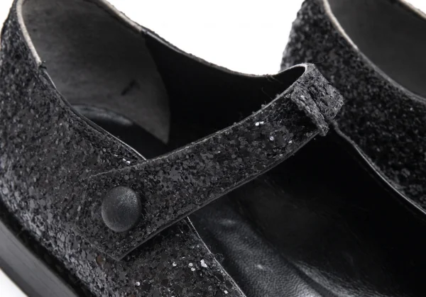 トリココムデギャルソンtricot COMME des GARCONS グリッターメリージェーンシューズ 黒23.5 K-89733_005