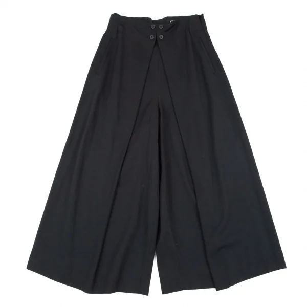 アツロウタヤマA/T レーヨンギャバジンハーフラップパンツ 黒M位 K-89777_001