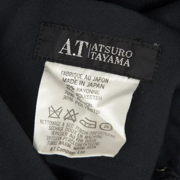 アツロウタヤマA/T レーヨンギャバジンハーフラップパンツ 黒M位 K-89777_012