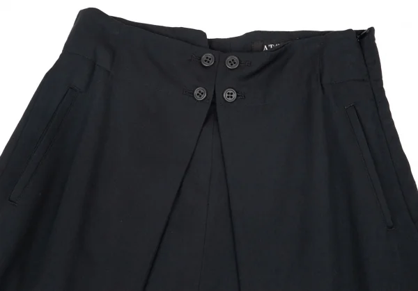 アツロウタヤマA/T レーヨンギャバジンハーフラップパンツ 黒M位 K-89777_002