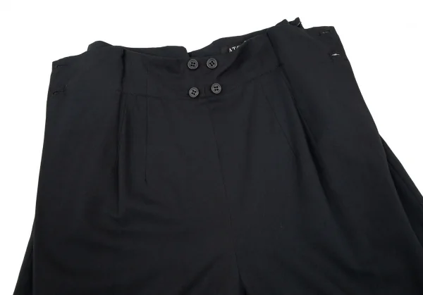 アツロウタヤマA/T レーヨンギャバジンハーフラップパンツ 黒M位 K-89777_005
