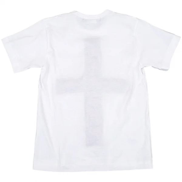 ブラックコムデギャルソンBLACK COMME des GARCONS インサイドタータンチェッククロスTシャツ 白XS K-89785_010