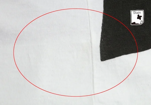 ブラックコムデギャルソンBLACK COMME des GARCONS トロンプルイユロゴプリントTシャツ 白黒XS K-89787_011