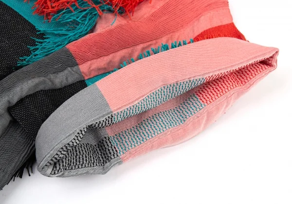 イッセイミヤケISSEY MIYAKE ペーパーフリンジ刺し子風生地ジャケット マルチ2 K-89795_008