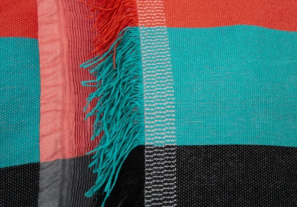 イッセイミヤケISSEY MIYAKE ペーパーフリンジ刺し子風生地ジャケット マルチ2 K-89795_014