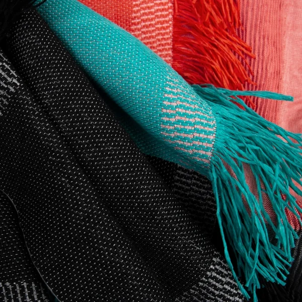 イッセイミヤケISSEY MIYAKE ペーパーフリンジ刺し子風生地ジャケット マルチ2 K-89795_015