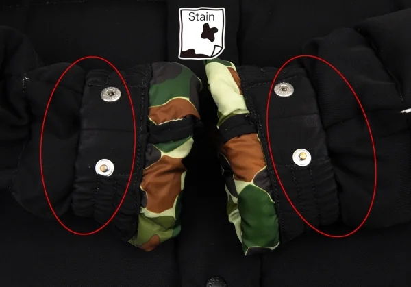 ジュンヤワタナベマン コムデギャルソン×モンクレールJUNYA WATANABE MAN COMME des GARCONS×MONCLER 裏ダックカモウールギャバダウンジャケット 黒SS K-89840_010