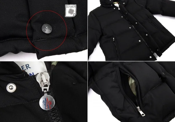 ジュンヤワタナベマン コムデギャルソン×モンクレールJUNYA WATANABE MAN COMME des GARCONS×MONCLER 裏ダックカモウールギャバダウンジャケット 黒SS K-89840_012