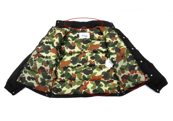 ジュンヤワタナベマン コムデギャルソン×モンクレールJUNYA WATANABE MAN COMME des GARCONS×MONCLER 裏ダックカモウールギャバダウンジャケット 黒SS K-89840_013
