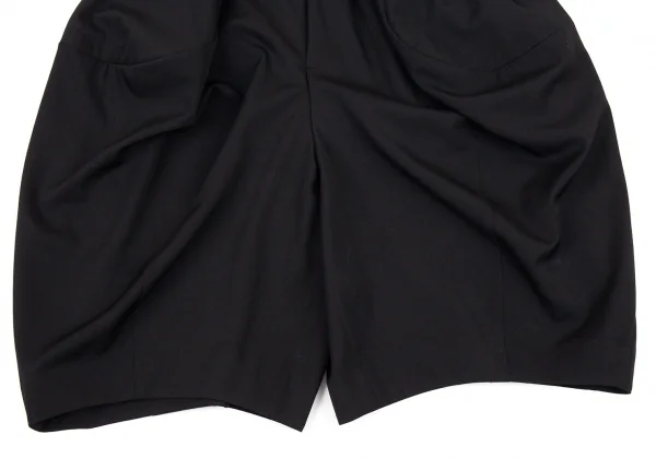 コムデギャルソンCOMME des GARCONS ウールギャバカーブワイドショートパンツ 黒S K-89895_008