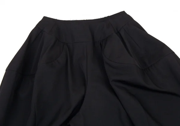 コムデギャルソンCOMME des GARCONS ウールギャバカーブワイドショートパンツ 黒S K-89895_011