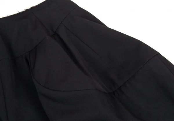 コムデギャルソンCOMME des GARCONS ウールギャバカーブワイドショートパンツ 黒S K-89895_012