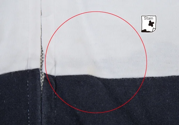 トリココムデギャルソンtricot COMME des GARCONS ボーダー切替インサイドアウトジップアップカットソー 位 白紺S位 K-89929_010