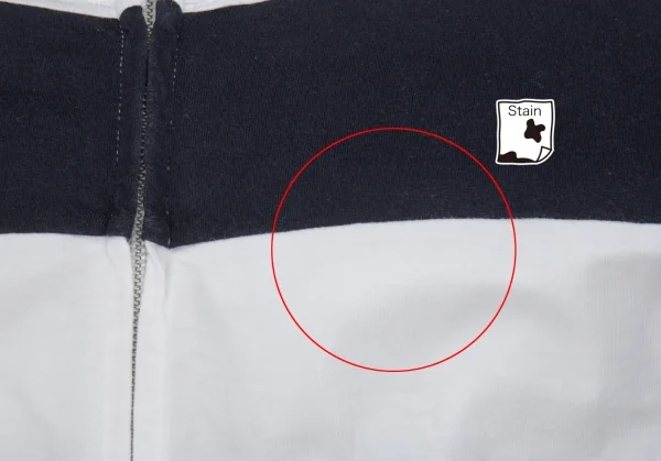 トリココムデギャルソンtricot COMME des GARCONS ボーダー切替インサイドアウトジップアップカットソー 位 白紺S位 K-89929_005