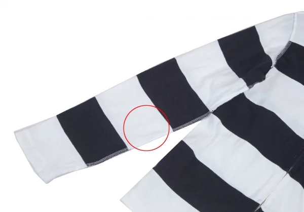 トリココムデギャルソンtricot COMME des GARCONS ボーダー切替インサイドアウトジップアップカットソー 位 白紺S位 K-89929_006