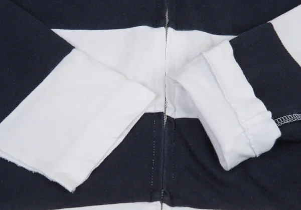 トリココムデギャルソンtricot COMME des GARCONS ボーダー切替インサイドアウトジップアップカットソー 位 白紺S位 K-89929_008