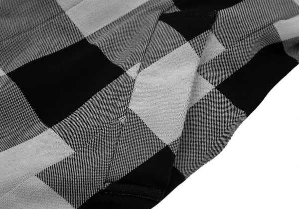 コムコム コムデギャルソンCOMME des GARCONS エステルチェック切替フライフロントコート グレー黒XS K-89944_010