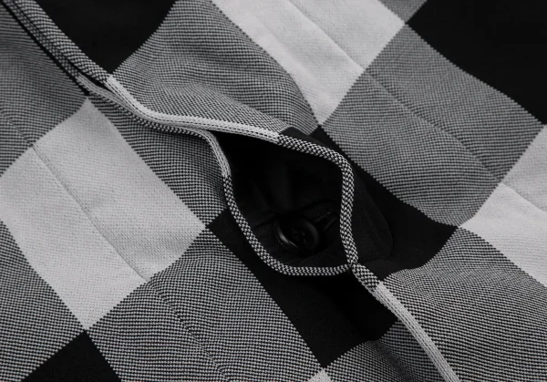 コムコム コムデギャルソンCOMME des GARCONS エステルチェック切替フライフロントコート グレー黒XS K-89944_011