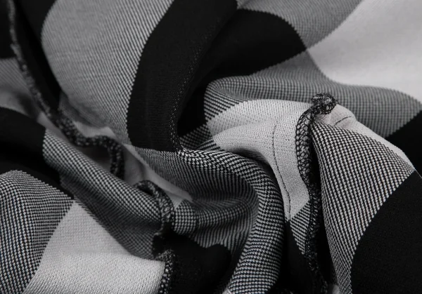 コムコム コムデギャルソンCOMME des GARCONS エステルチェック切替フライフロントコート グレー黒XS K-89944_016