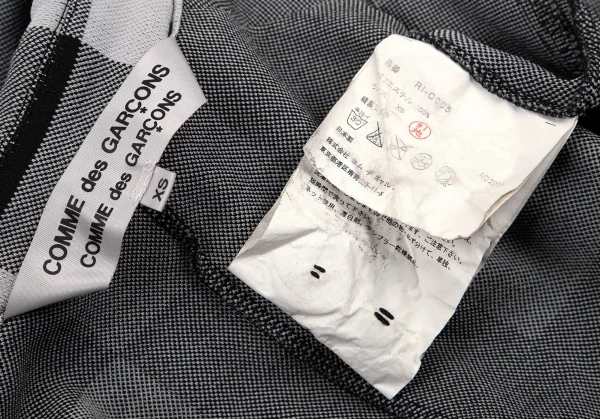 コムコム コムデギャルソンCOMME des GARCONS エステルチェック切替フライフロントコート グレー黒XS K-89944_018